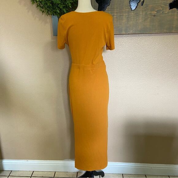 NWOT Lulus Style Twist Orange Twist Front Cutout Midi Dress - Picture 4 of 11